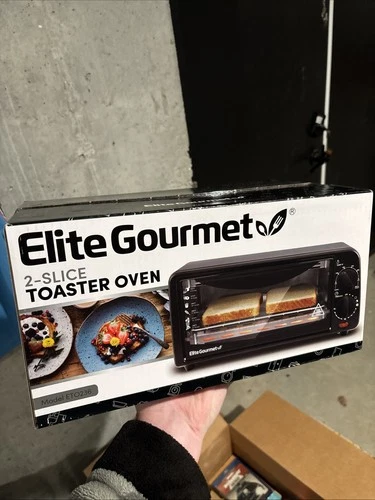 Elite Gourmet ETO236 New 2 Slice Toaster Oven with Timer, Black — BRAND NEW