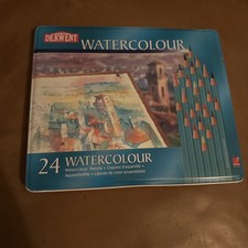 Bin Derwent Tin of 24 Watercolour Pencils 32883 Professional Quality Set￼