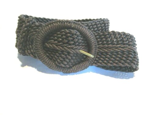 NEW COLDWATER CREEK Woven Braid Leather Belt 2 1/8" wide S/M Casual B240 - Picture 1 of 3