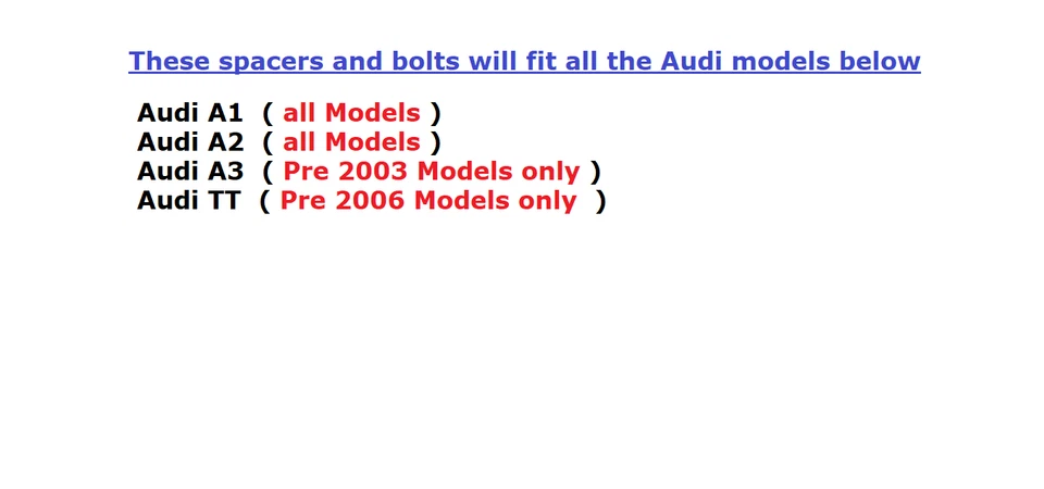 Espaciadores de rueda negros 12 mm 15 mm para Audi A3 >2003 TT >2006 A1 radio de aleación perno 57 Foto 2 de 4