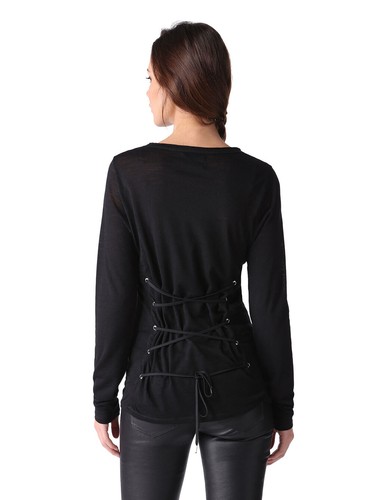 Diesel T-SINEM MAGLIETTA Women Shirt Black - Picture 4 of 4