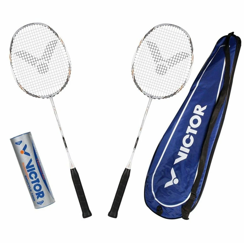 Victor Badminton Set Atomos 800 | Badmintonschläger Badmintonbälle Schlägerhülle
