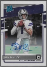 2020 Panini Donruss Optic Ben DiNucci Rated Rookie Auto RC /150 Dallas Cowboys