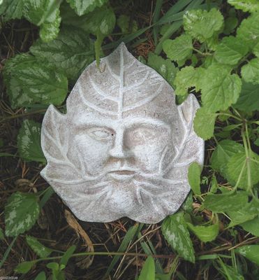 Leaf face mold cement plaster clay resin molding 7'' x 6'' x 1/4'' thick 