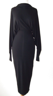 ALEXANDRE VAUTHIER Black Open Back Dolman Sleeve Dress 38 6 