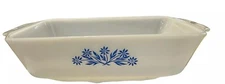 Anchor Hocking  Fire King Pyrex with Coneflower  Blue Design  Loaf Pan # 441