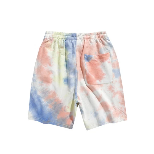 Men Tie Dye Shorts Casual Cotton Blend Loose Half Pants Streetwear Bottoms - Bild 7 von 29