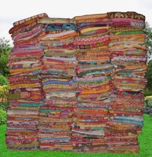 Vintage Kantha Quilt Indian Reversible Throw Handmade Blanket Wholesale Lot 10