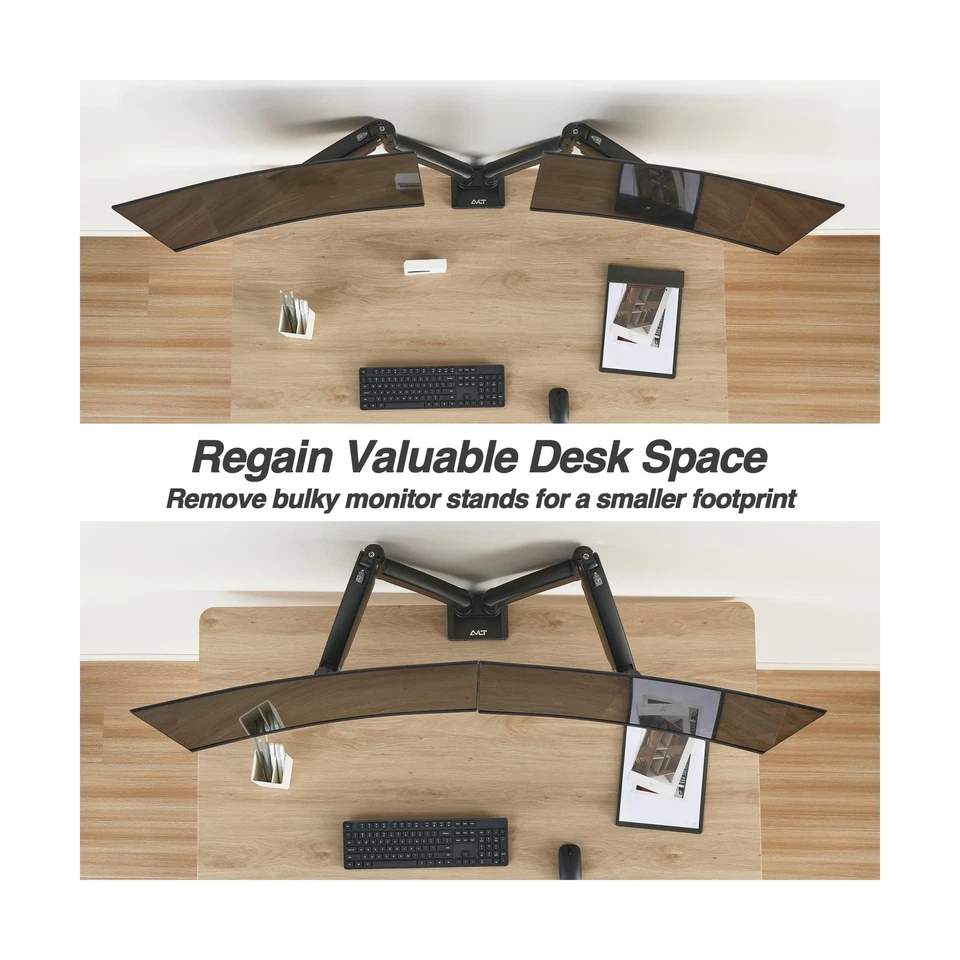 AVLT Dual 13"-43" Monitor Arm Desk Mount fits Two Flat/Curved Monitor Full Mo... - Image 2 of 4