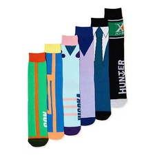 Hunter x Hunter Men's Multi-Color 6-Pair Causal Crew Socks Fits Shoe Size 8-12