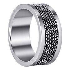 925 Sterling Silver Handmade Bali Rope Band Ring