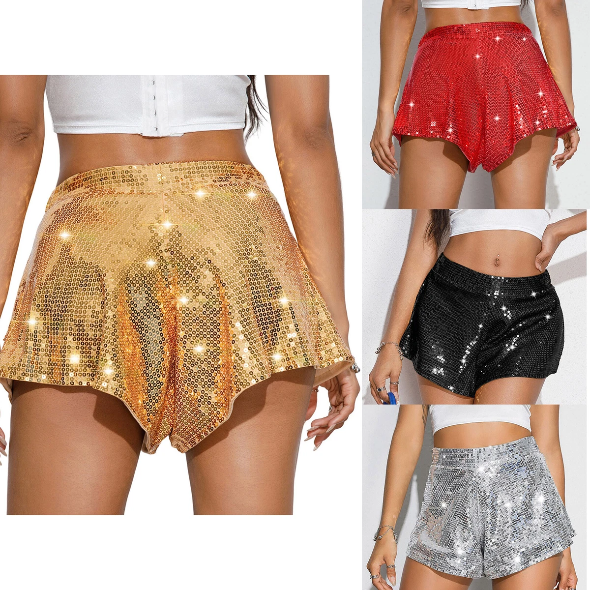 Ladies gold shorts cheap