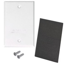 1-Gang Metal Weatherproof Blank Electrical Outlet Cover White