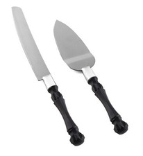 Black Cake Knife and Server Set, Cake Cutter Pie Spatula, Cake Server Set of 2