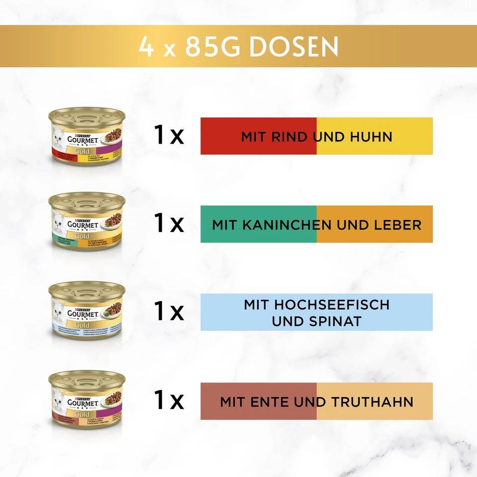 PURINA Gold Feine Komposition Katzenfutter nass Sorten-Mix 12er Pack 12 x 4 D... - Bild 2 von 4