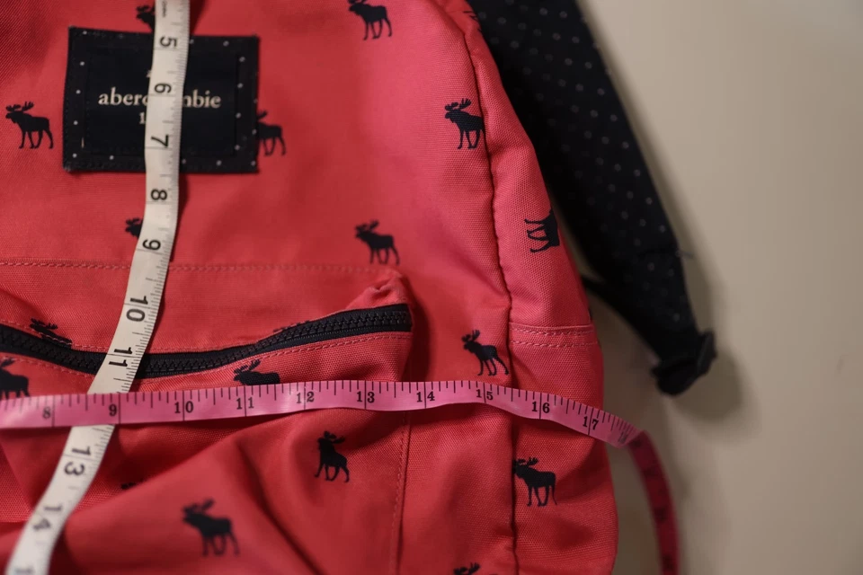 Mochila Abercrombie & Fitch Y2K Rosa Mujer Correas Ajustables Bolsillos Logo Alce Foto 3 de 4