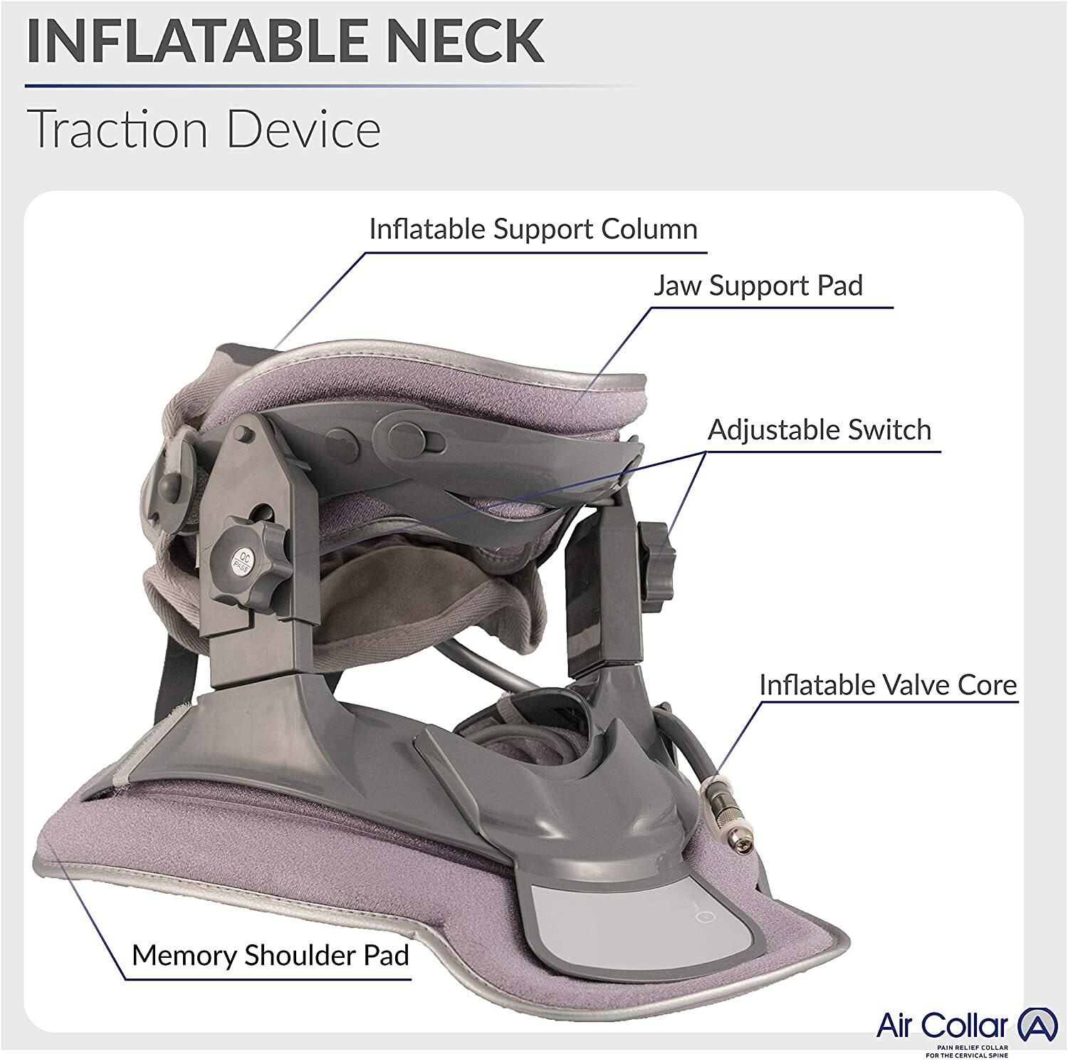 Neck Traction Device by Air Collar Neck Stretcher Cervical Traction