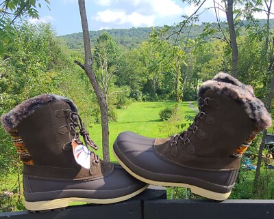 Propet Lumi Tall Lace Women Size 10 M Winter Boot, Brown Suede, NEW With 