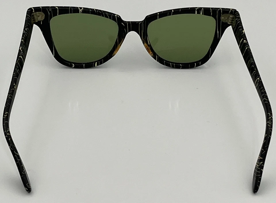 Gafas de sol Ray Ban Bausch & Lomb vintage años 50 raras pintura negra rayas salpicaduras Foto 4 de 4