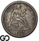 1877-S Seated Liberty Dime, XF+/AU