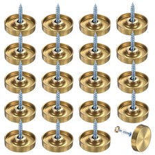 20-Pack Screw Covers Caps, 1" Dia Decorative Mirror Screws Cap [Gold Tone]