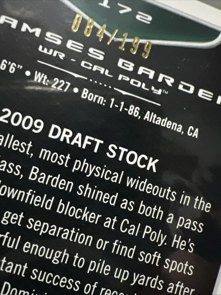 2009 Bowman Draft Picks - Ramses Barden #172 Blue /199 (RC) - Image 4 of 4