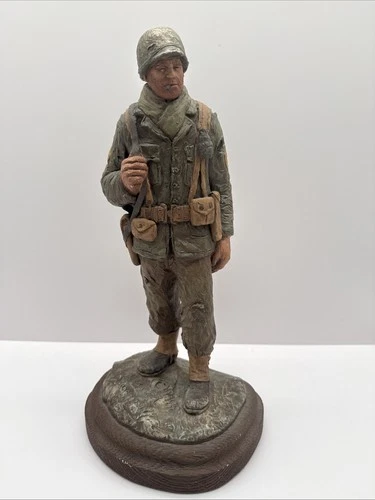 Michael Garman 14" WW2 Soldier Hand Painted Sculpture 1988