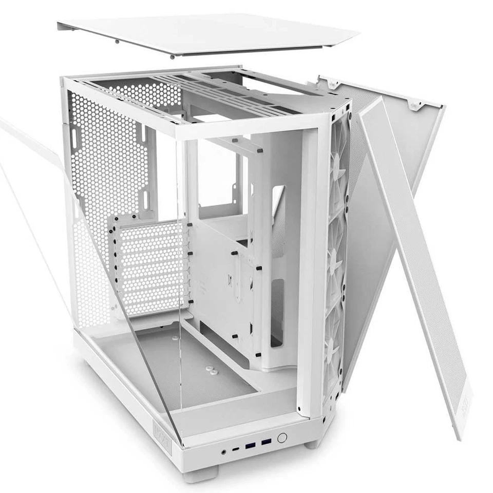 NZXT H6 Flow Mid Tower PC Case White Dual-Chamber ATX Gaming w/ Tempered Glass - Image 4 of 4