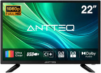 Antteq 22 Inch TV FHD, Full HD 1080P Television Freeview DVB-T2-C-S2 Dolby Digit