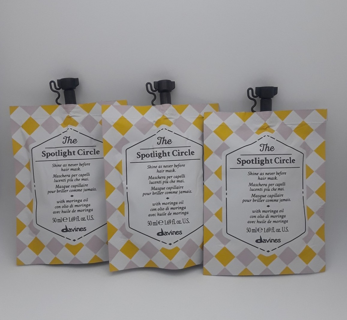 Lot of 3 Davines THE SPOTLIGHT CIRCLE 1.69 Fl OZ 50 ml Hair Masks Vegan