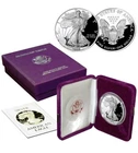 (1) 1986 S 1oz US American Silver Eagle $1 Dollar Proof Bullion Coin w/Box & COA