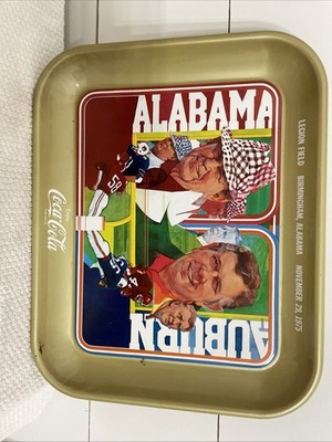Bama vs. Auburn 1975 Iron Bowl Coca-Cola Metal Tray- Bear Bryant vs. Shug Jordan