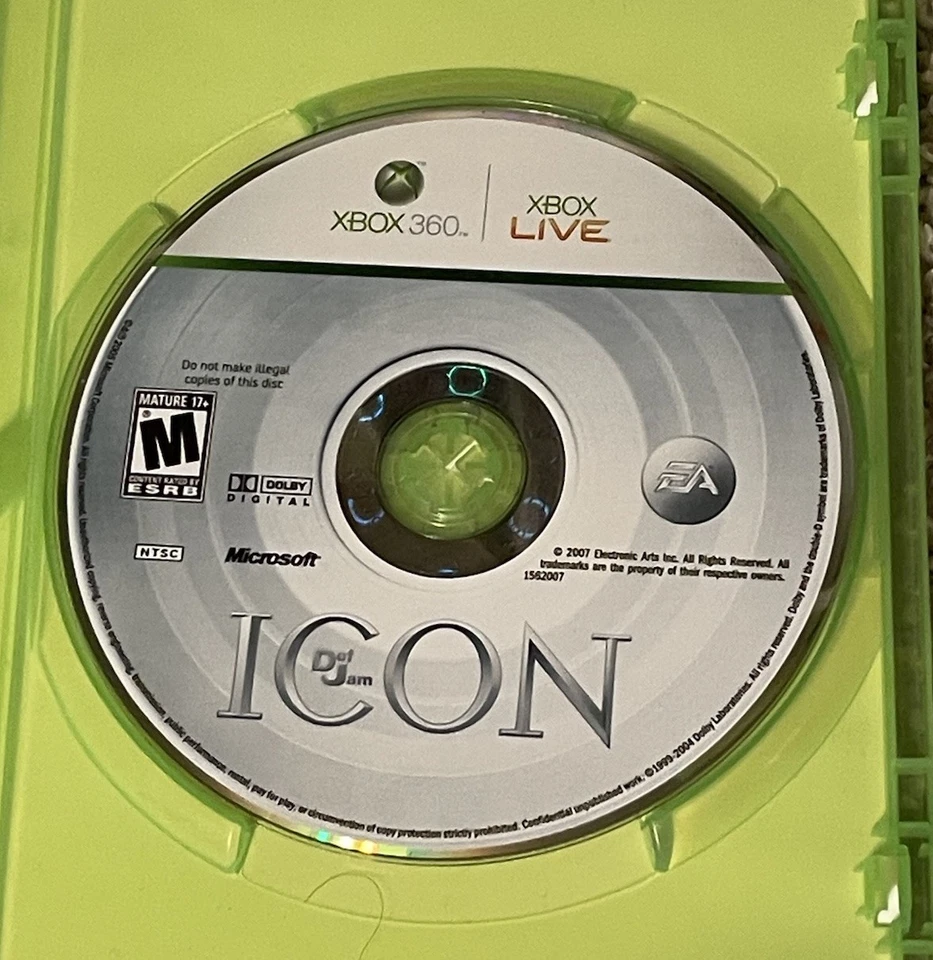 Def Jam ICON (Microsoft Xbox 360, 2007) No Manual MINT DISC!! TESTED!! RARE!! - Image 2 of 4