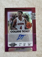 2022 Panini Optic Contenders Rookie Red College Ticket Auto #'d /25 Dalen Terry