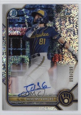 2022 Bowman Chrome Prospect Speckle Refractor 53/299 Jheremy Vargas Auto 17hv