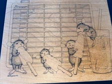 House Mouse Mouscicles rubber stamp 258 Stampa Rosa Summer Popsicles Friends