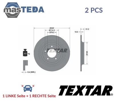 92293403 BREMSSCHEIBEN SATZ HINTEN TEXTAR 2PCS NEU OE QUALITÄT - Bild 1 von 4