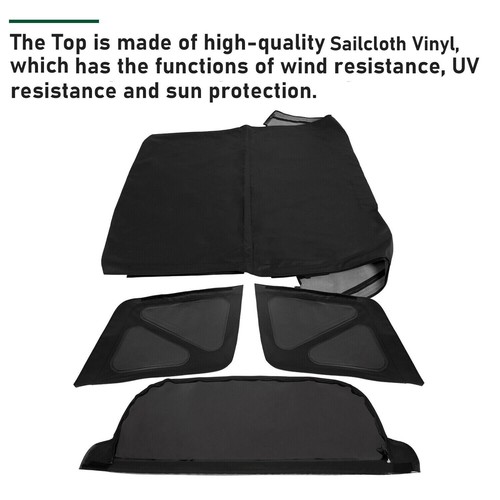 Para 95-98 Suzuki Sidekick Geo Tracker ventanas teñidas con cremallera negro - Imagen 4 de 17