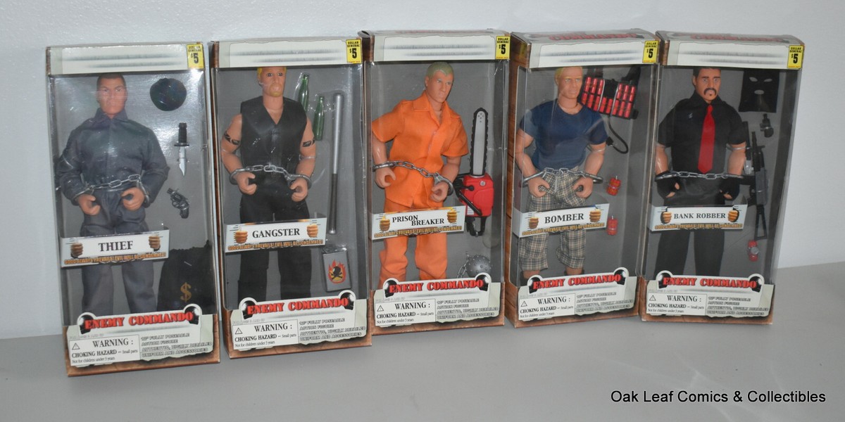 ENEMY COMMANDO FIGURES SET OF 5 DOLL DOLGEN CORP RARE KO 1:6 12