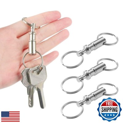 CooBigo 3 Pack Quick Release Detachable Keychain Dual Pull Apart Key Chain Sp