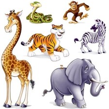Jungle Animals Props 6 Pack 15" to 63" Safari Jungle Zoo Party