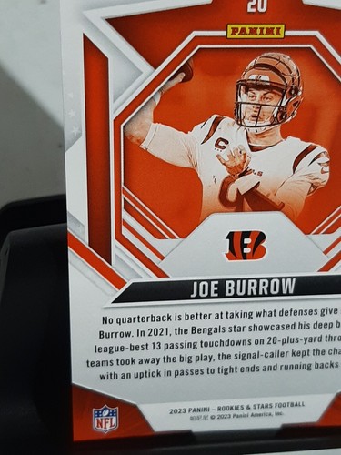 2023 Rookies & Stars No.20 Joe Burrow Pink 3/199 - Picture 8 of 9