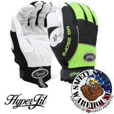 Hyper Fit MG350FG  Hi-Vis Goat Skin Palm Mechanics Glove - 1 Pair