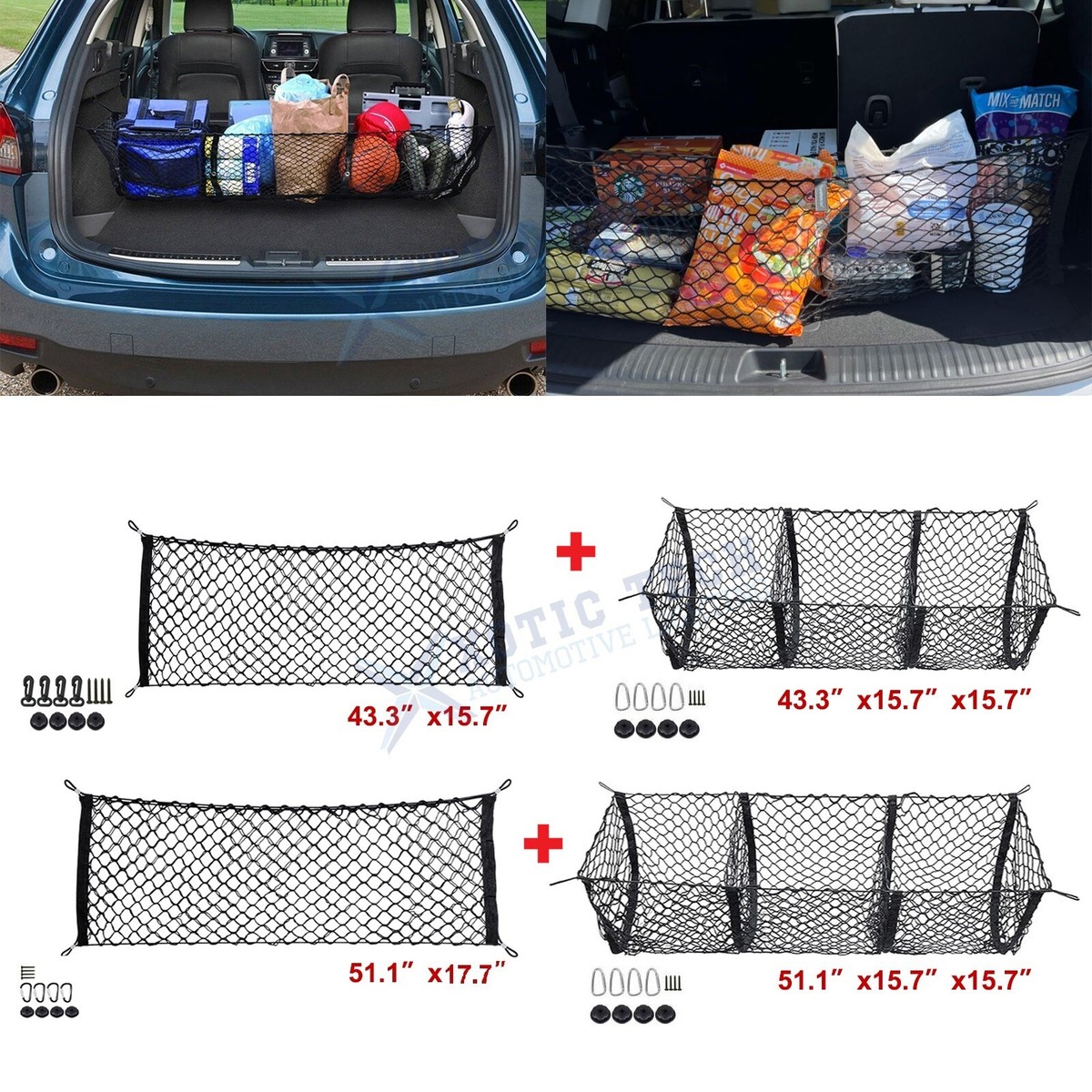 Xotic Tech Heavy Duty Trunk Cargo Organizer – Envelope Style Net For Car SUV Truck