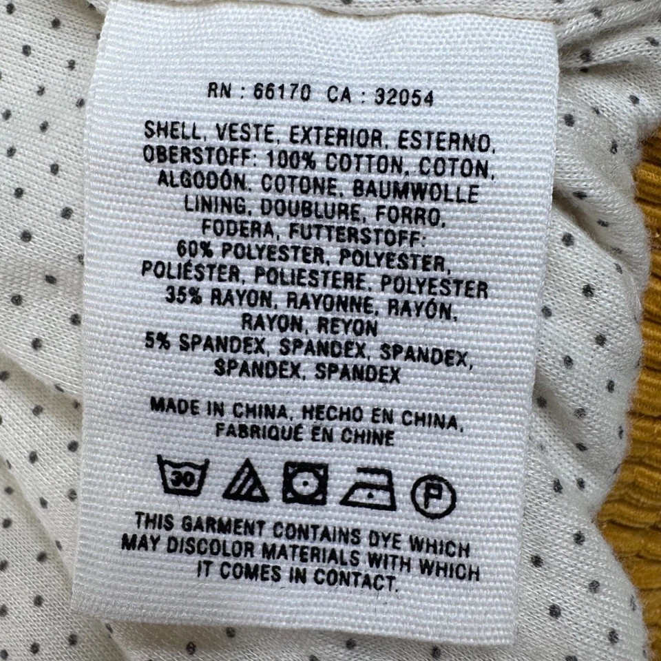 Chaleco acolchado de pana Pilcro and the Letterpress amarillo mostaza para mujer mediano Foto 4 de 4