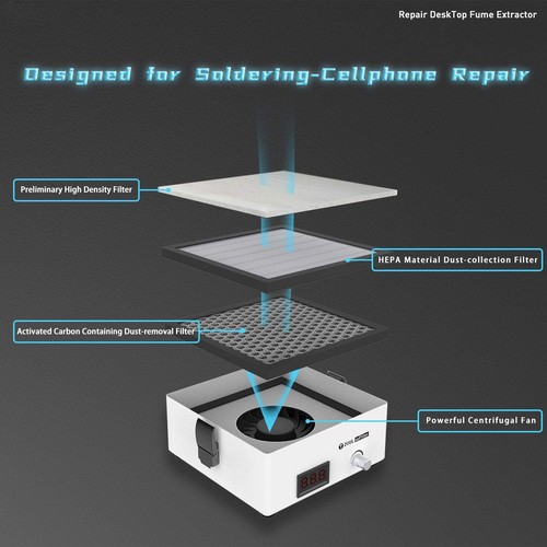 2UUL uuFilter Saldatura Fumi Fumi Filtro Carbonio Estrattore Filtratore Assorbitore - Foto 4 di 7