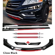 Gloss Black Front Bumper Lip Spoiler Splitter For Honda Accord Civic Bod Kit