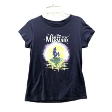Disney Little Mermaid T Shirt Girls XL Ariel Poster Cosmic Sea Graphic Blue