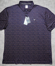 CALLAWAY MENS ALL OVER PRINT PEPPERS POLO GOLF SHIRT SIZE 2XL OPTI-DRI STRETCH