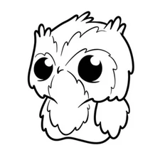 Cute Baby Owl - Black Vinyl Graphic Decal Car Windows Laptop Notebook